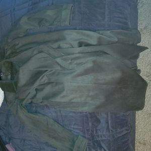 Suede long blazer cardigan